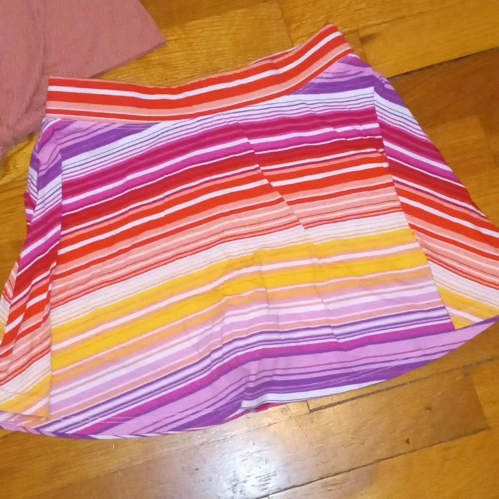 Girls' Multi-Stripe Skort and Pink Top Set, large - Picture 3 of 3